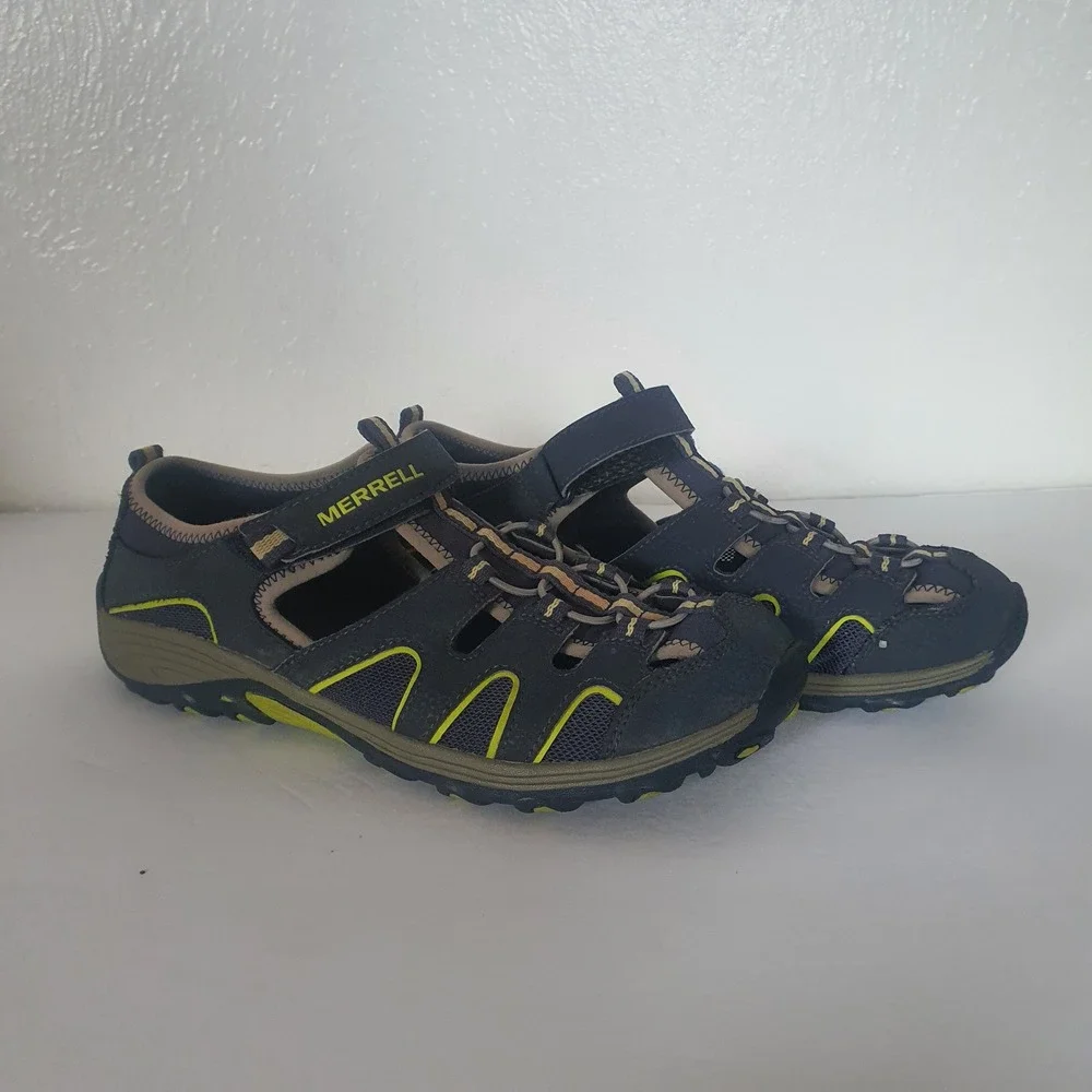 Merrell Youth Hydro H2O Hiker Sandals Sz 7M Navy Green Outdoors Boy Girl MY54859